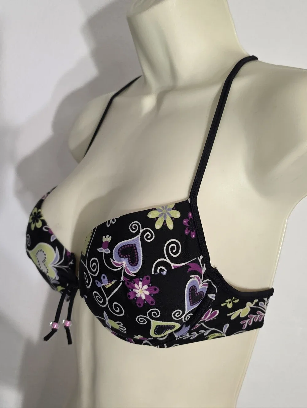 Victoria's Secret Bikini Top Black Multi Size 34C - Picture 2 of 15